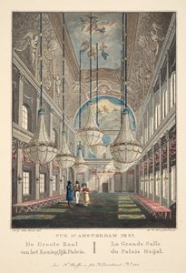Vista de Ámsterdam No.37. La Gran Sala del Palacio Real, 1825 de Hendrik Gerrit ten Cate